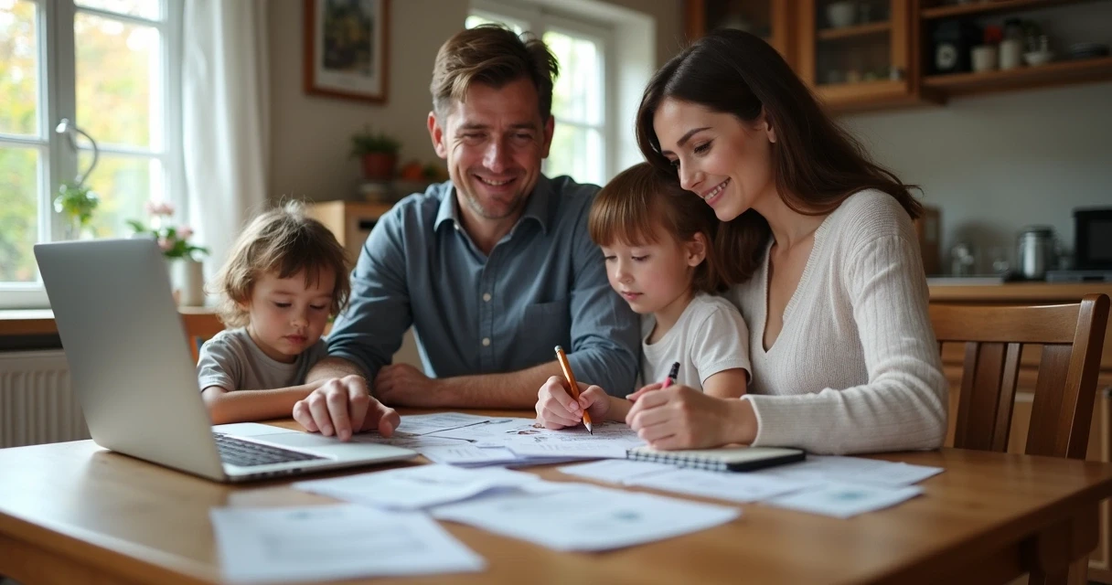 Família planejando o uso da antecipação do FGTS